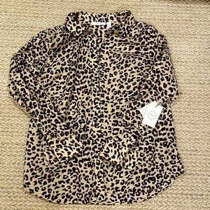 Leopard print button-down shirt